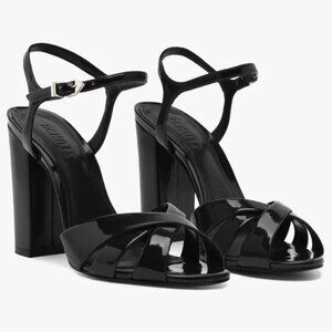 NIB Schutz Keefa Block Sandal, Black Patent, Size 11